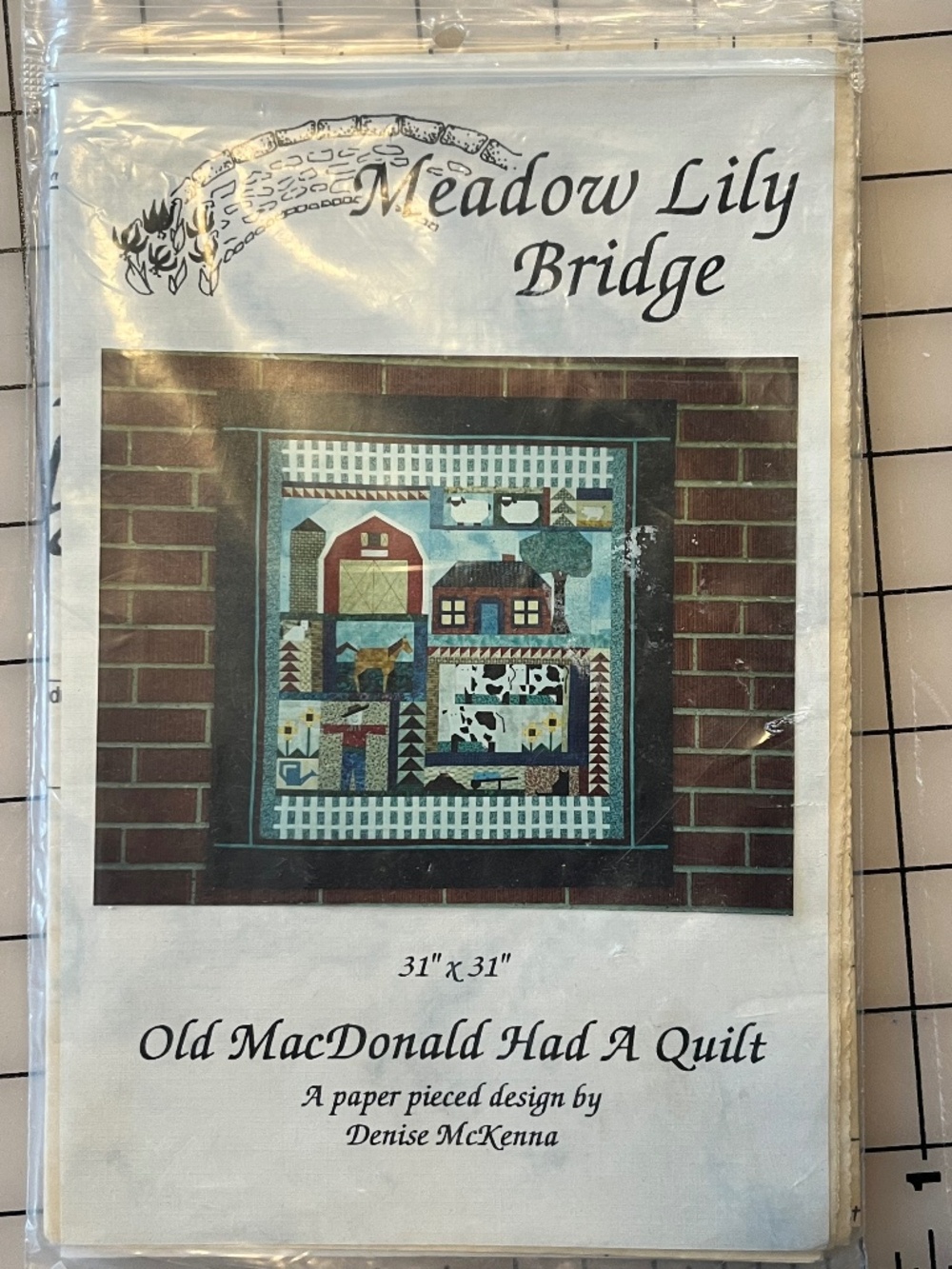 Meadow Lily Bridge Old MacDonald Had a Quilt Pattern-Uncut